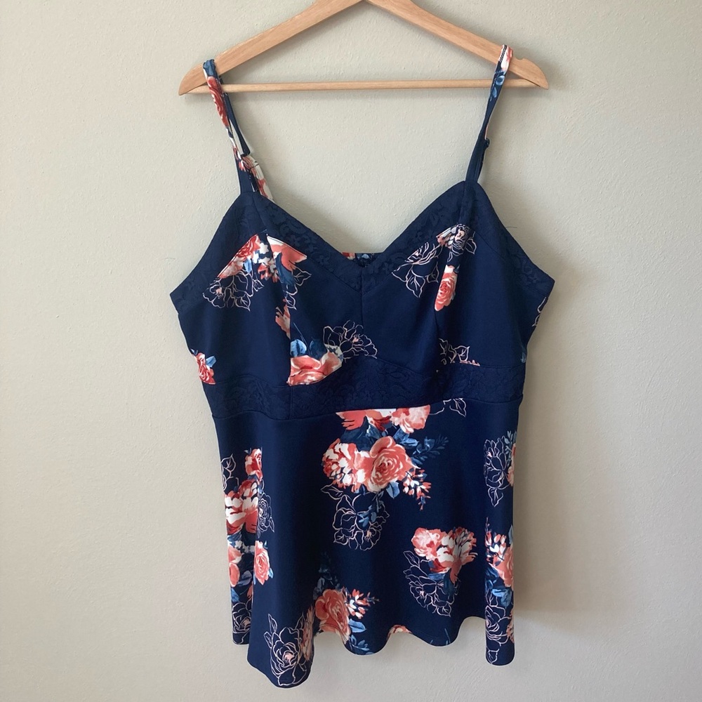 Torrid Floral and Lace Tank Top 3